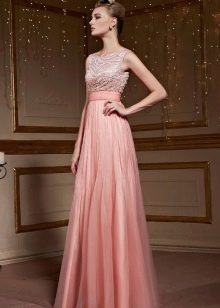 High-waisted dress peach