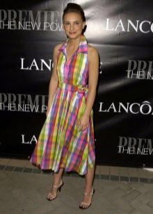 Mid-length checkered dress