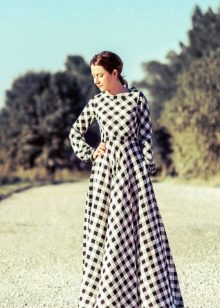 Long dress in vichy check