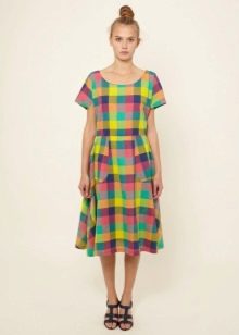 Plain Fit Madras Check Dress