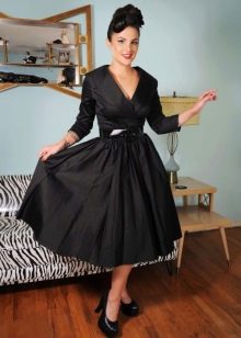 50's Satin Turndown Collar Dress
