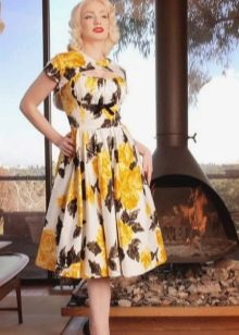 50s printed colorful dress
