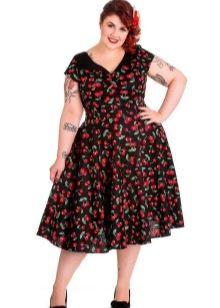 50s style V-neck dress for chubby