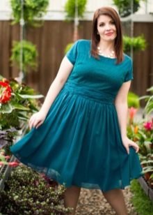 Casual Light Aquamarine Mid-Length Plump Dress