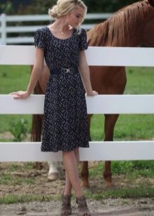 Silk Casual Dress with Fine Pattern