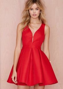 Red flared dress