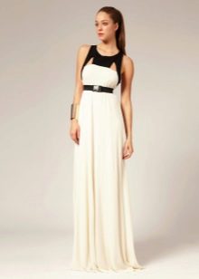 Long flared dress with high waist