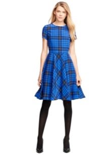 Plaid flared dress