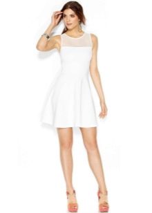 Short white flared dress