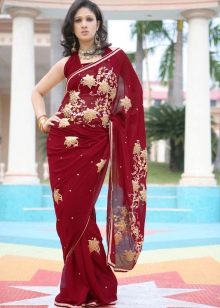 Saree burgundy dress