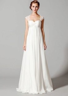High-waisted wedding dress with straps