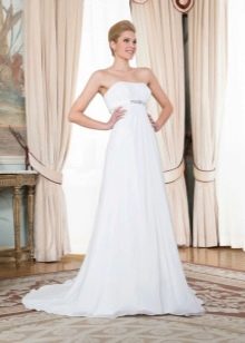 High Waist Open Neck Wedding Dress