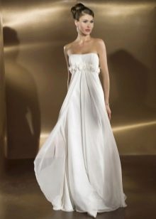 High Waist Open Neck Wedding Dress