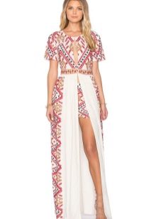 Robe avec imprimé ethnique et fente