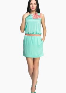 Italian knitted dress turquoise