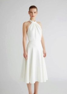 White knitted a-line dress