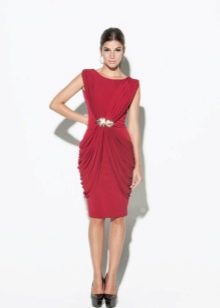 Red knitted dress