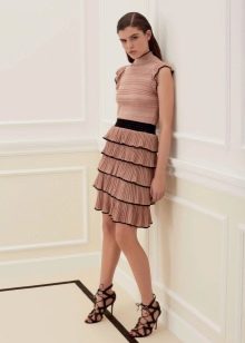 Dress with knitted top