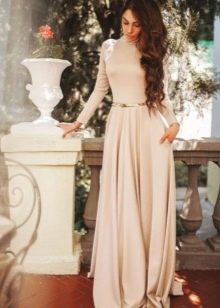 Knitted a-line floor-length dress