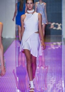Short jersey dress in sporty style