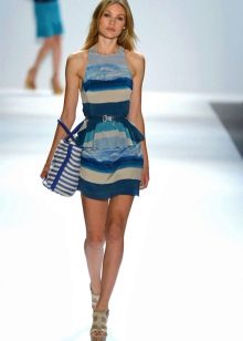 Summer knitted dress with print