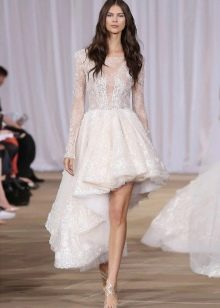 Short wedding dress with lace