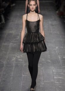Short leather dress with corset