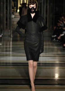 Short Sleeve Leather Dress