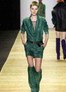 Short leather dress
