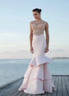 Summer mermaid dress with a puffy tail