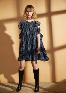 Autumn woolen tunic dress