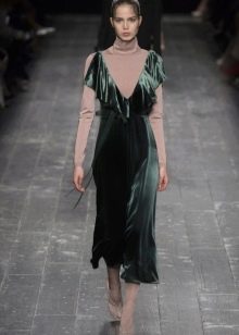 Casual velvet autumn dress