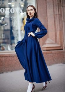 Autumn A-Line Dress Blue