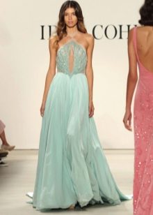 Strapless dress mint to the floor