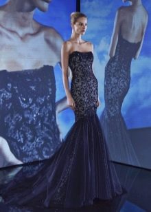 Mermaid Strapless Dress with Lace