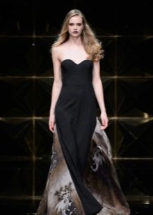 Black A-line strapless dress