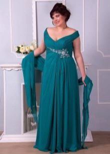 Jersey dress for plump to the floor