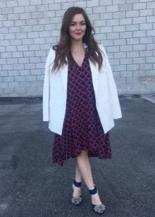 Bucket dress with open toe strappy shoes