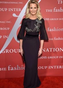 Dress with embroidery on the chest for a corporate party