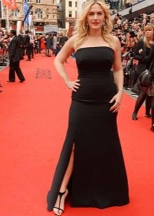 Bustier dress with a slit for a corporate party