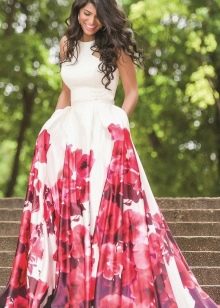 Long summer dress with a skirt sun