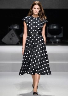 Dress with a skirt sun for women with a rectangular figure