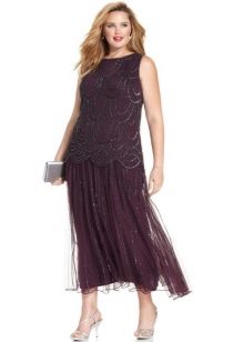 Long dress with a low waist for plump
