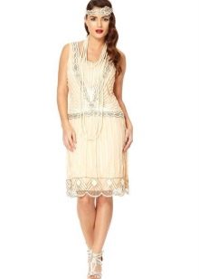 White low rise Charleston midi dress