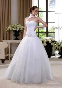 Low Waist Wedding Dress with Organza Skirt