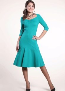 Turquoise wool dress