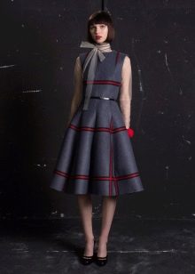 Gray wool dress