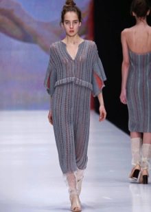 Straight gray woolen dress