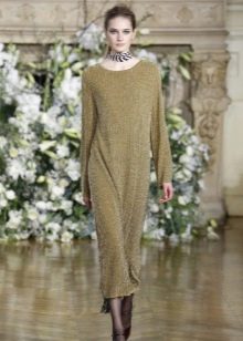 Wide Long Sleeve Woolen Dress