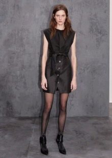 Mini faux leather dress